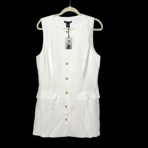 Sincerely Jules White Mini Dress with Gold‎ Accents